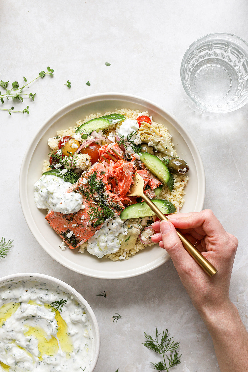 Greek Salad Salmon Bowls Recipe