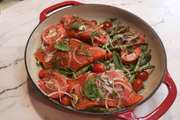 Oven Roasted Sockeye Salmon Primavera with Artichoke Gremolata