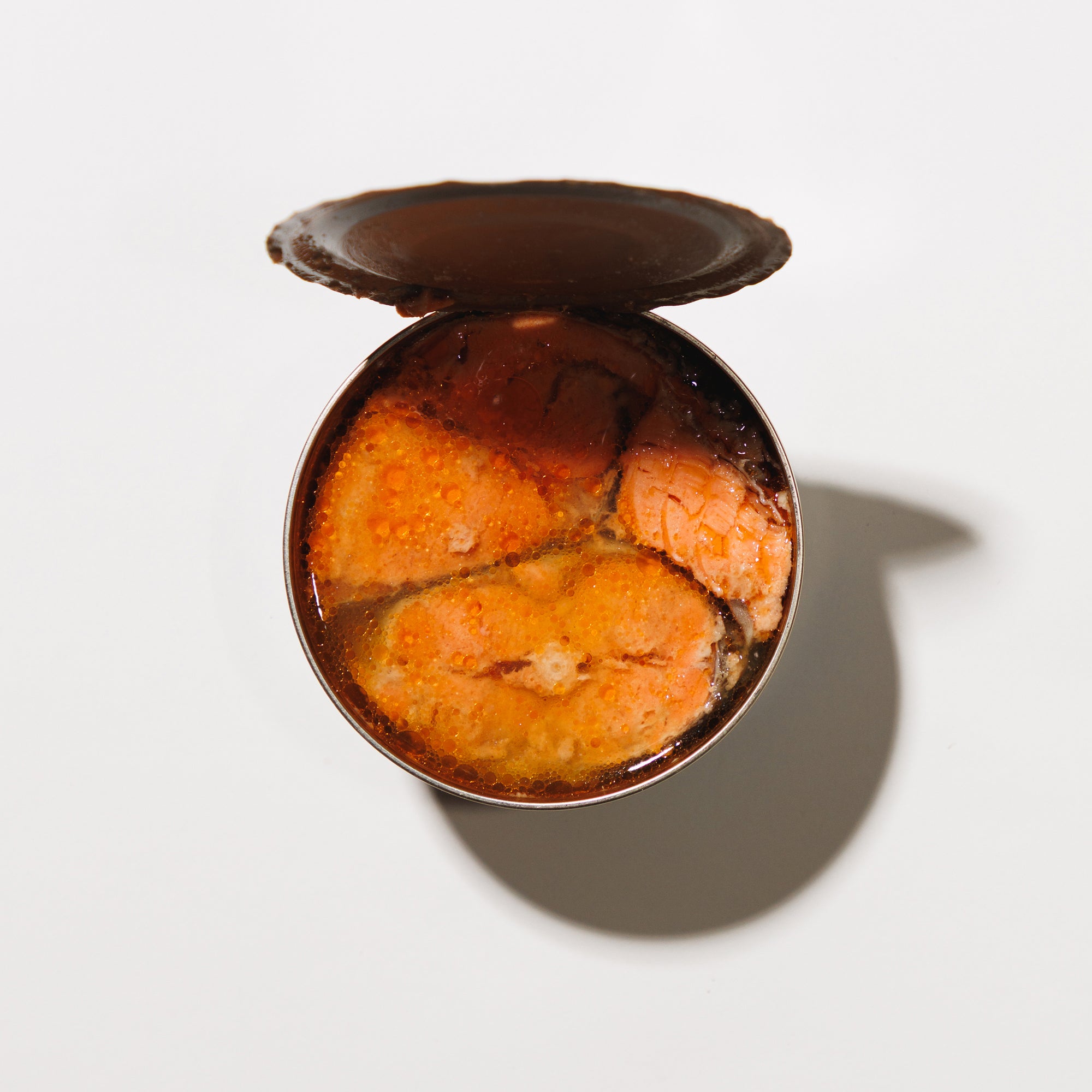 open can of our wild sockeye salmon bone in skin on
