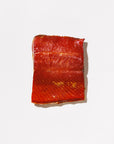 Portion of hot smoked traditional sockeye salmon