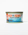 Can of Wild for Salmon sockeye salmon on a white background