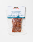Packaged smoked sockeye salmon with a Wild for Salmon label on a white background