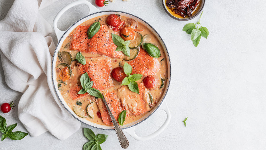 Sockeye Salmon with Sun-Dried Tomato Basil Cream Sauce