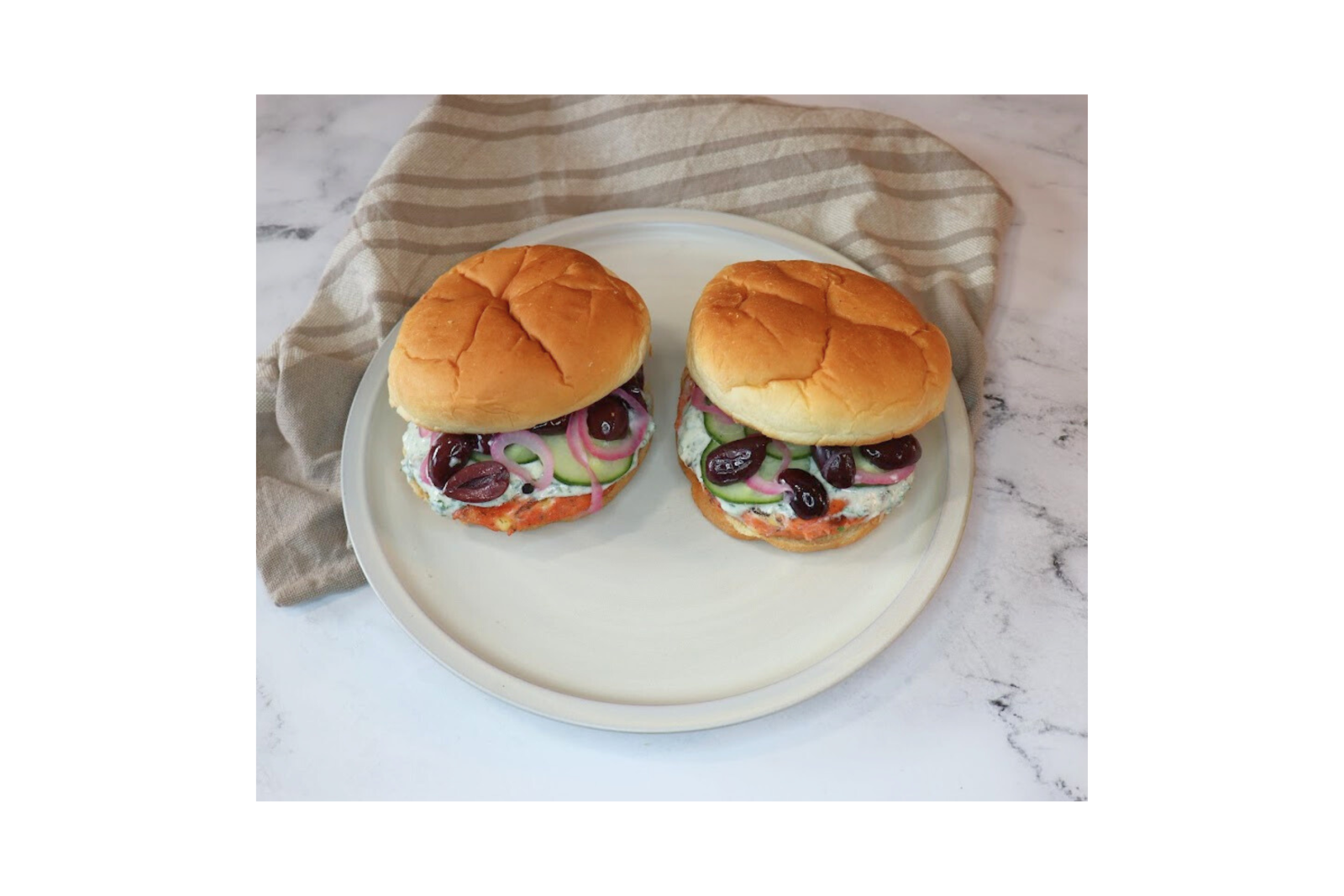 Greeked out Salmon Burger
