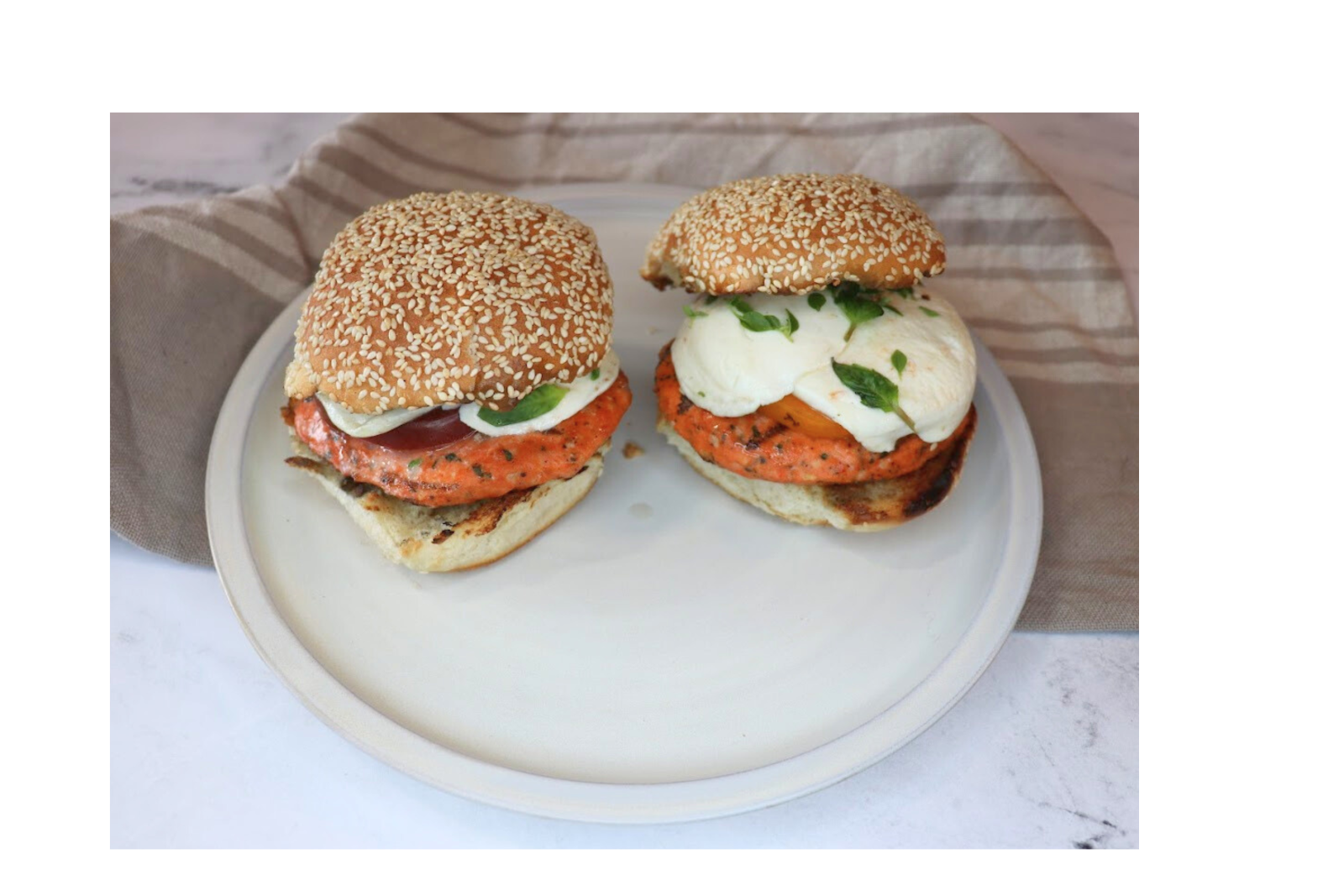 Caprese Salmon Burger