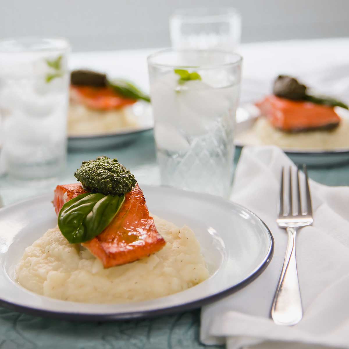 Pan Seared Pesto Salmon