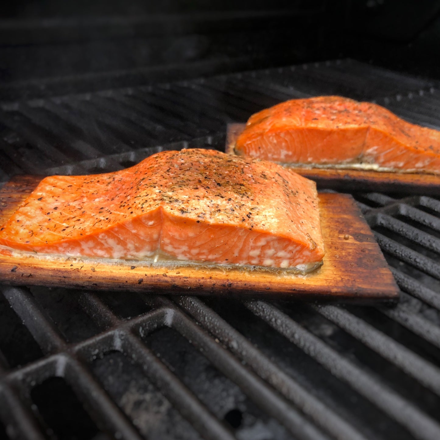 Seasoned Sockeye Portion on Cedar Plank