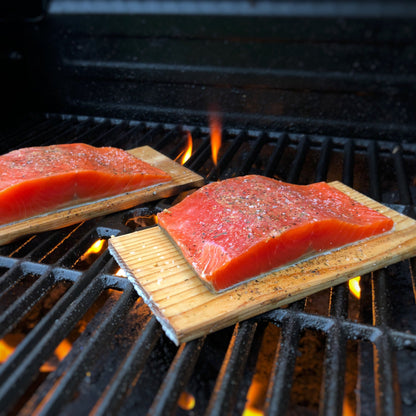 Seasoned Sockeye Portion on Cedar Plank